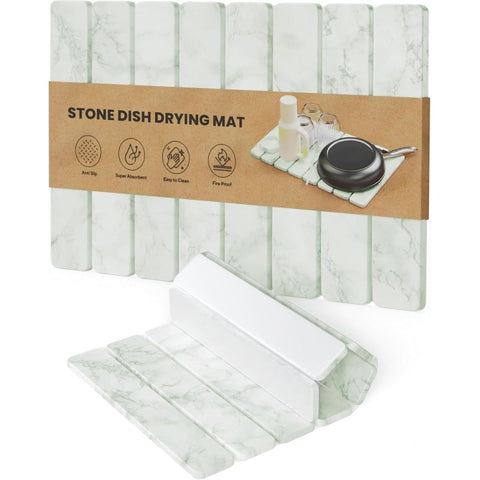 Stone dish mat sage green