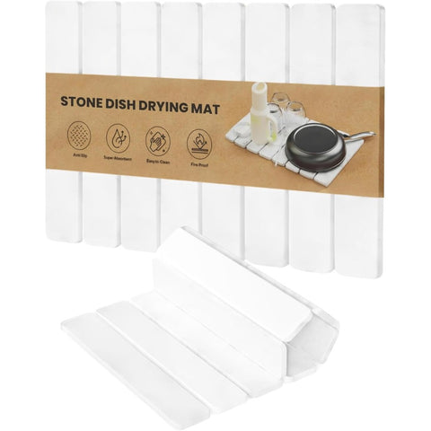Stone dish mat white