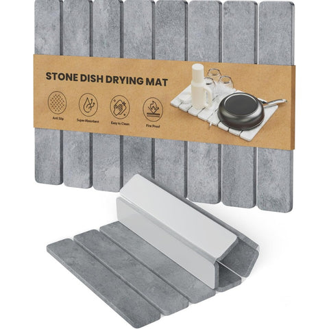 Stone dish mat slate gray